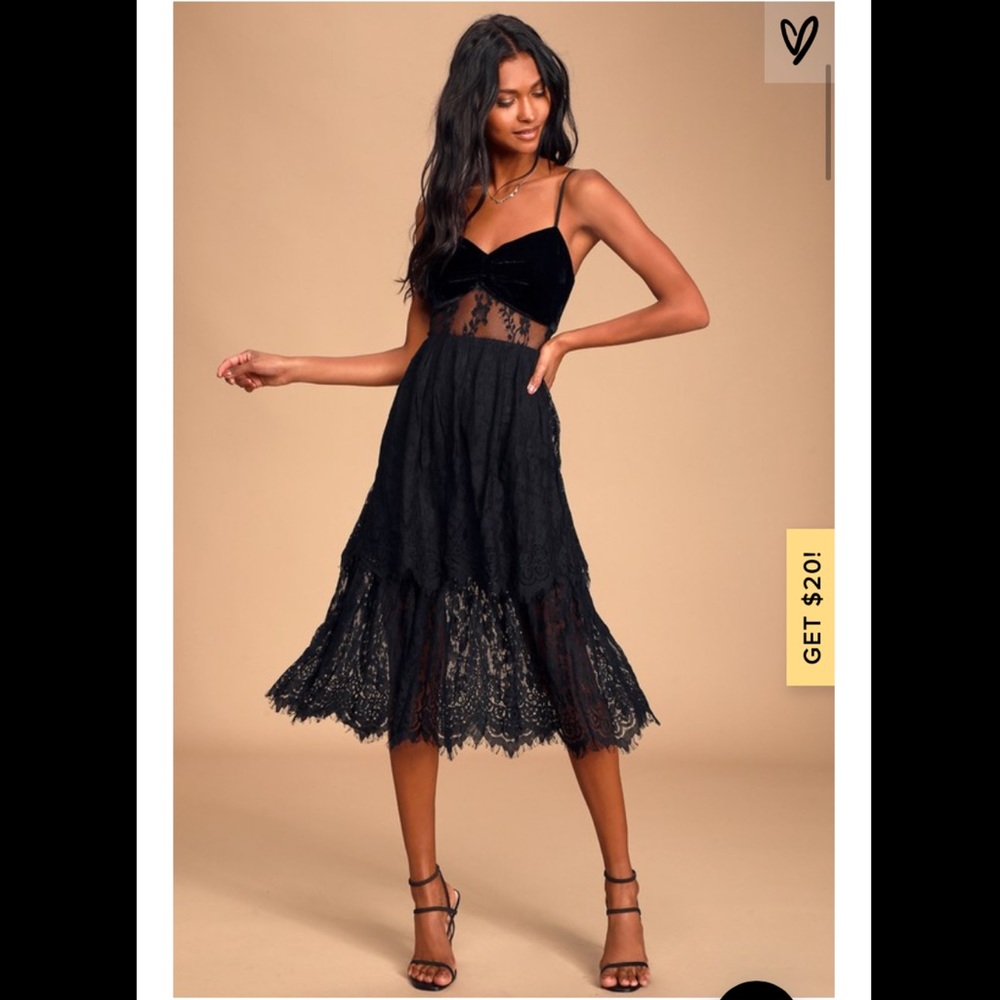 Lulus Touch of Magic Lace midi dress